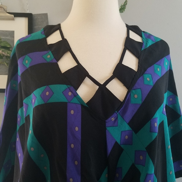 Luna By Josandra Silk Caftan Dress S - Picture 4 of 11